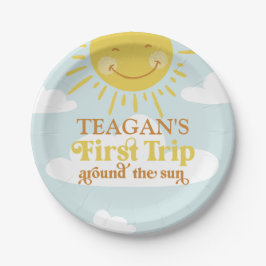 キュートファーストのまわりにトリップザサンファースト誕生日 ペーパープレート
