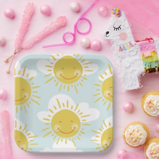 キュートファーストのまわりにトリップザサンファースト誕生日 ペーパープレート (パーティー)