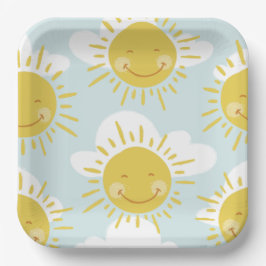 キュートファーストのまわりにトリップザサンファースト誕生日 ペーパープレート