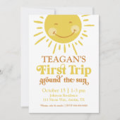 キュートファーストのまわりにトリップザサンファースト誕生日 招待状 (正面)