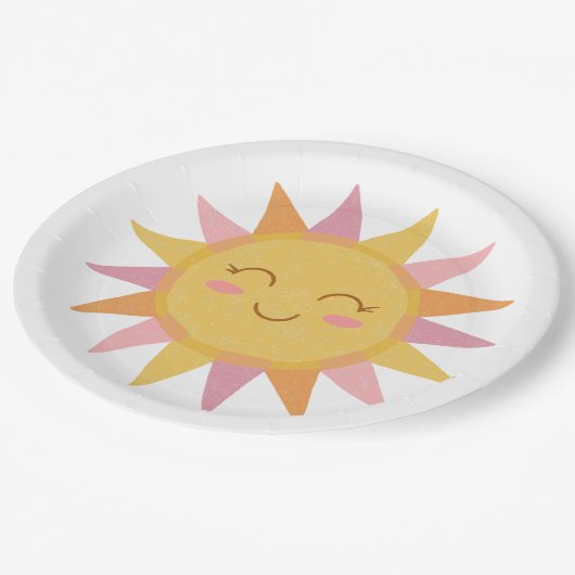 キュートファーストのまわりにトリップザサン誕生日 ペーパープレート (アングル)