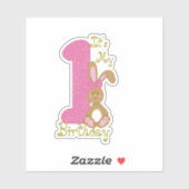 キュートファースト誕生日ガールバニー シール (シート)