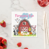 キュートファーミヤードおもしろいアニマルズカントリーバーン&デイジー スタンダードカクテルナプキン (インサイチュ)