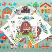 キュートファーミヤードおもしろいアニマルレッドカントリー スタンダードカクテルナプキン