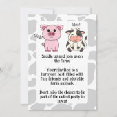 キュートファームアニマルをテーマにした誕生日招待状 招待状 (正面)