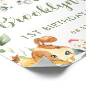 キュートファームアニマルズグリーンリー誕生日へようこそ ポスター (角)