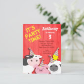 キュートファームアニマルズパーティの招待状 招待状 (スタンド正面)