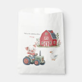 キュートファームアニマルズブタ納屋周囲の庭誕生日パーティー フェイバーバッグ (正面)