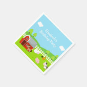 キュートファームアニマルズユニセックス誕生日 スタンダードカクテルナプキン (角)