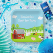 キュートファームアニマルズユニセックス誕生日 ペーパープレート (パーティー)