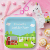 キュートファームアニマルズユニセックス誕生日 ペーパープレート (パーティー)