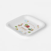 キュートファームアニマルズレッドバーントラクター紙プレート ペーパープレート (傾斜あり)