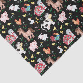 キュートファームアニマルズ納屋周囲の庭ブラック 薄葉紙 (詳細)