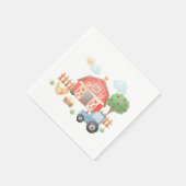キュートファームアニマルズ納屋周囲の庭誕生日 スタンダードカクテルナプキン (角)