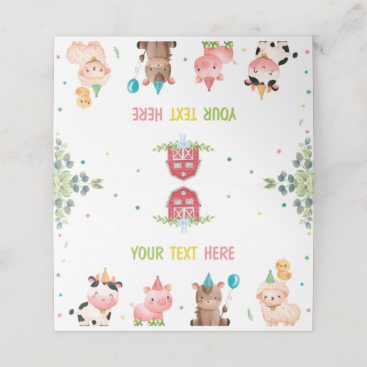 キュートファームアニマルズ誕生日座席表 プレイスカード (外部開封)
