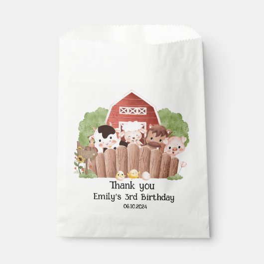 キュートファームアニマルズ誕生日 フェイバーバッグ (正面)