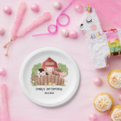 キュートファームアニマルズ誕生日 ペーパープレート (パーティー)