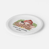 キュートファームアニマルズ誕生日 ペーパープレート (アングル)