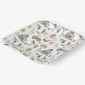 キュートファームアニマルトラクター名ハッピーバースデー ペーパープレート (傾斜あり)