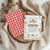 キュートファームアニマルバースデーパーティー招待状 招待状