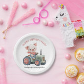 キュートファームアニマルピグトラクターバースデーパーティー ペーパープレート (パーティー)