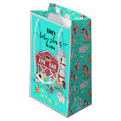 キュートファームアニマルベビーシャワーティール(緑がかった色) スモールペーパーバッグ (正面アングル)