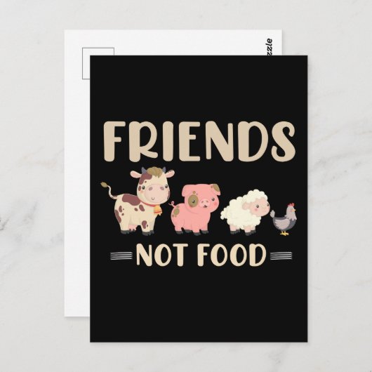 キュートファームアニマルライツプラントラバービーガン ポストカード (正面/裏面)