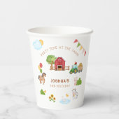 キュートファームアニマルレッドバーントラクターバースデーパーティー 紙コップ (裏面)