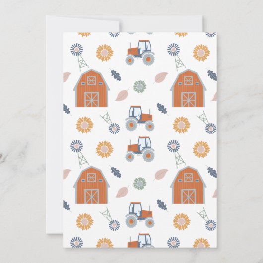 キュートファームアニマル招待状 | ファーム誕生日招待状 招待状 (裏面)