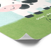 キュートファームアニマル納屋周囲の庭水彩色の好意 ポスター (角)