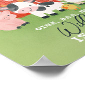 キュートファームアニマル納屋周囲の庭2ndバースデーウェルカム ポスター (角)