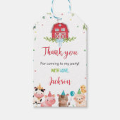 キュートファームアニマル誕生日サンキューユユーラベル ギフトタグ (正面)