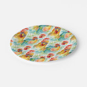 キュートファームウォーターカラーチキンズ誕生日 ペーパープレート (アングル)