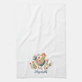 キュートファームハウスカラフルルースター キッチンタオル (縦)