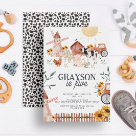 キュートファームハウス&カウープリントファーム誕生日 招待状