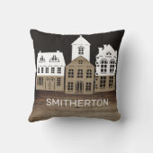 キュートファームハ素朴ウスビレッジ白黒バーラップ クッション (裏面)