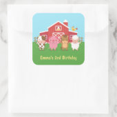 キュートファームバーンアニマルズ子供の誕生日パーティー スクエアシール (バッグ)