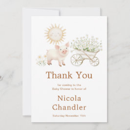 キュートファームバーンドベイビーシャワー サンキューカード