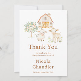 キュートファームバーンドベイビーシャワー サンキューカード