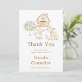 キュートファームバーンドベイビーシャワー サンキューカード (スタンド正面)