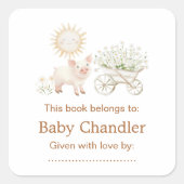 キュートファームバーンドベイビーシャワー スクエアシール (正面)