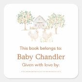 キュートファームバーンドベイビーシャワー スクエアシール (正面)