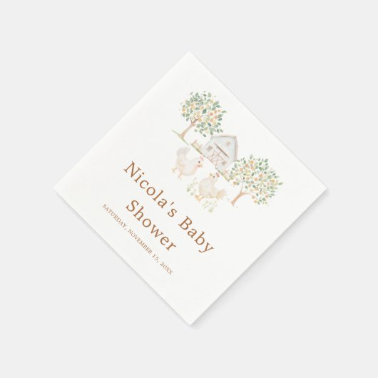 キュートファームバーンドベイビーシャワー スタンダードカクテルナプキン (角)