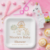 キュートファームバーンドベイビーシャワー ペーパープレート (パーティー)