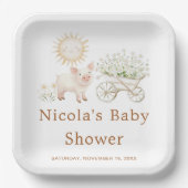キュートファームバーンドベイビーシャワー ペーパープレート (正面)