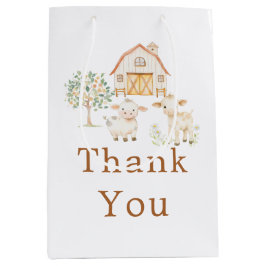 キュートファームバーンドベイビーシャワー ミディアムペーパーバッグ