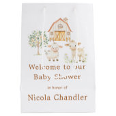 キュートファームバーンドベイビーシャワー ミディアムペーパーバッグ (裏面)