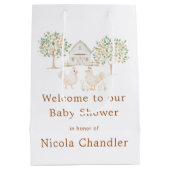 キュートファームバーンドベイビーシャワー ミディアムペーパーバッグ (裏面)