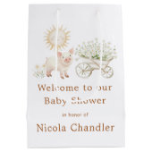 キュートファームバーンドベイビーシャワー ミディアムペーパーバッグ (裏面)