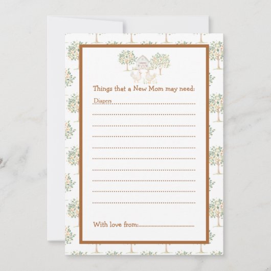 キュートファームバーンドベイビーシャワー 招待状 (正面)